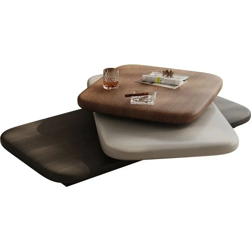 A Rotating coffee table walnut creative suspended tea table living room home special-shaped