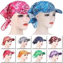 Summer Bandana Scarf Cap Sunscreen Hedging Cap Women Men Printed Baseball Cap Sunshade Hooded Scarf Headpiece Headscarf Hat