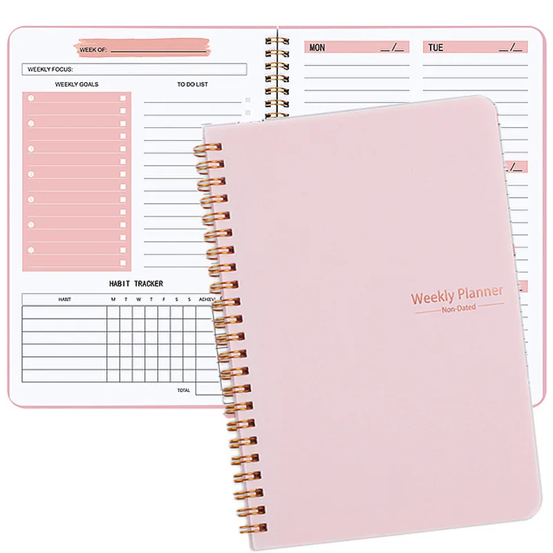 English Schedule Planned for This Week52Weekly Self-Discipline Card Book Daily Plan Diary Cross-Border Hot in Stock