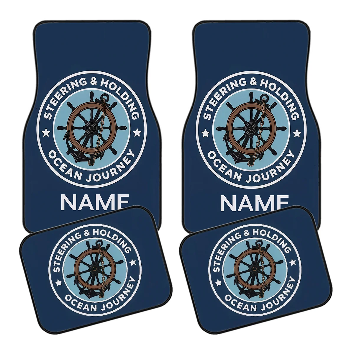 4pcs Customizable Car Floor Mats With Your Name Printed On Them, Featuring A Disc, Sedan, Animal, Letter Personalized Design Wit