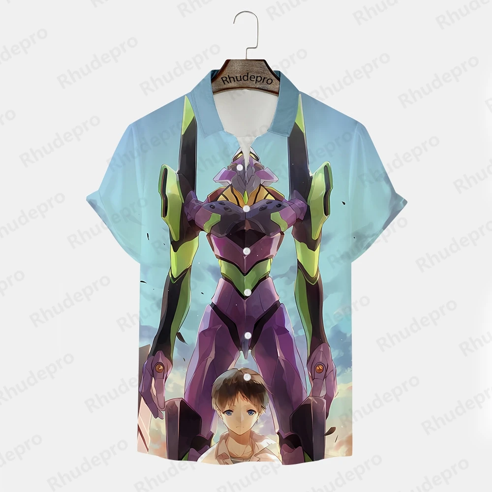 Neon Genesis Evangelion Fashion Shirt For Men Men's T-shirt 5XL Y2k Clothes Short Sleeve Children's Gift Trend Clothing Shirts