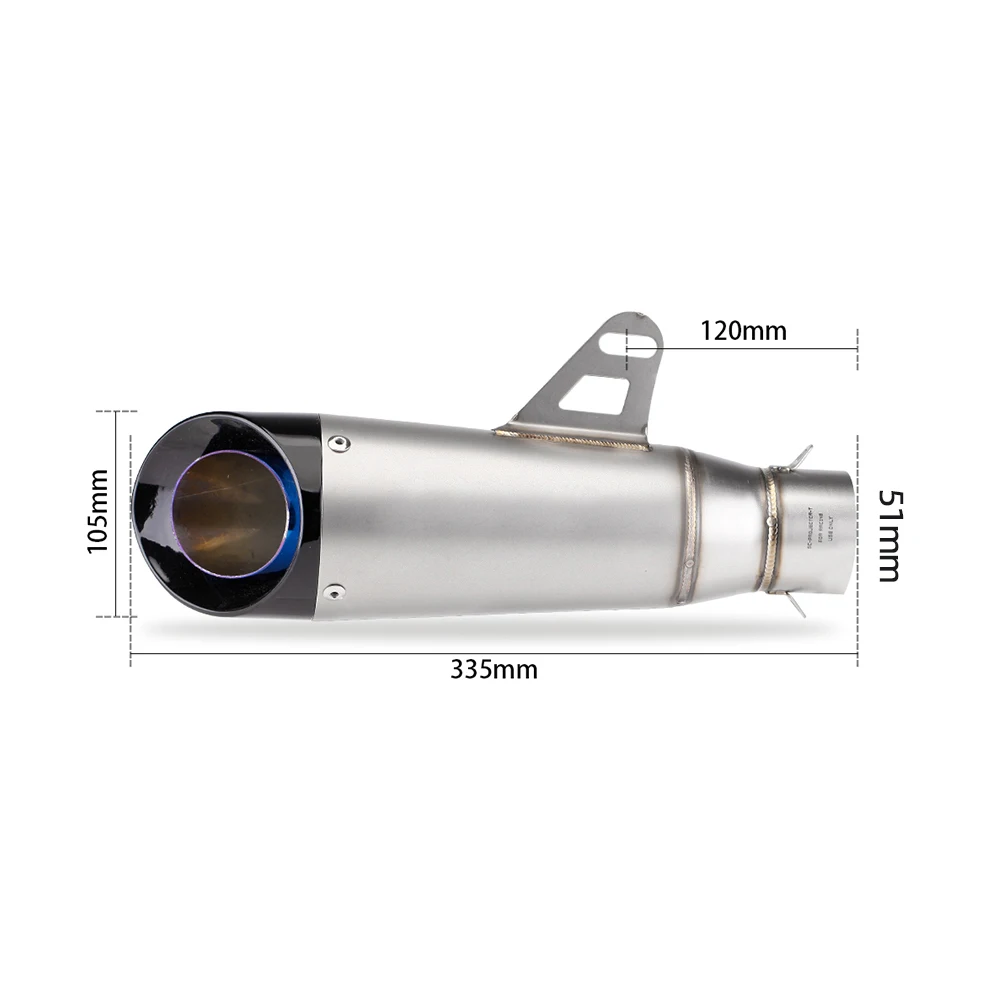 

Motorcycle Exhaust Muffler 51MM Racing Exhausts Kit Tail Tube For R3 MT03 CB500 Z400 ZX4R F750 F800 Duke390 GSX-S1000 NSS250