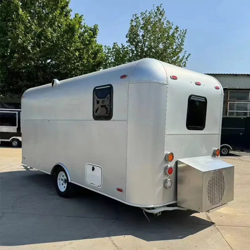 Customized Square Mobile Fast Food Dessert Mobile Fast Food Pancakes Trailers With Windows