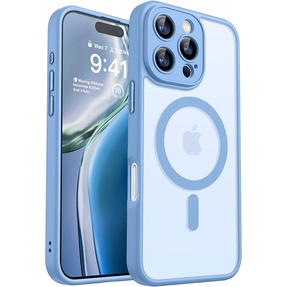 Magnetischer Luxus-Objektivschutz Matt Transluzente Hülle für iPhone 17 16 15 14 13 12 11 Pro Max für MagSafe Kabelloses Ladegerät Cover – Detail 11