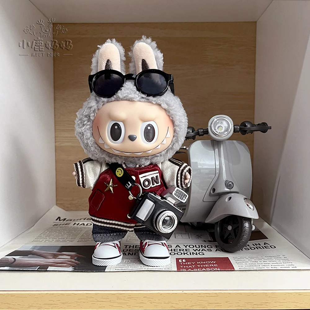 

Labubu Macaron Vinyl Plush Toy Mini Doll Outfit Handmade Baseball Uniform Labubu Clothes Doll Leisure Suit DIY Accessories