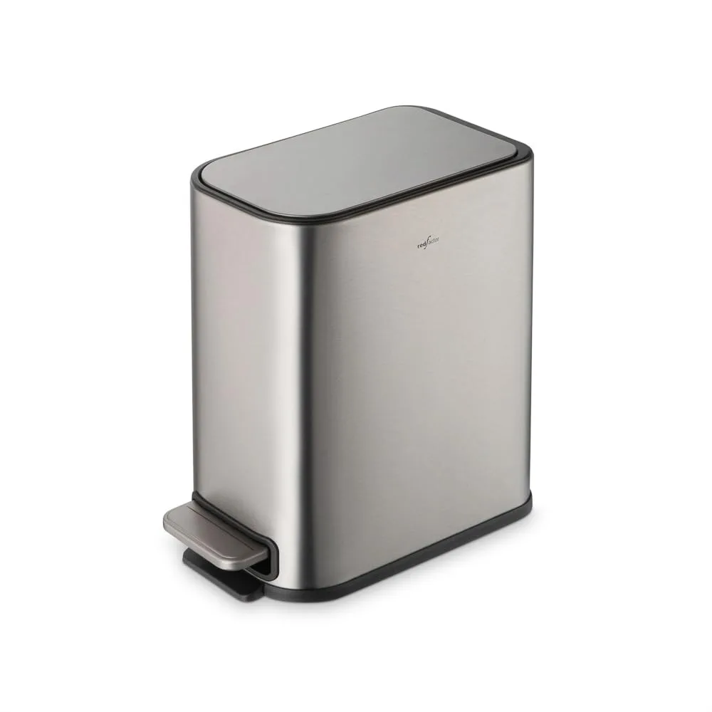 

Узкое мусорное ведро из нержавеющей стали с плавно закрывающейся крышкой для узких пространств, со съемным внутренним контейнером, цвет металлик-серый