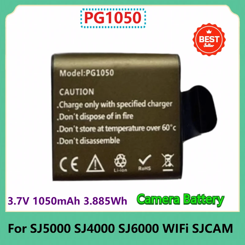 

PG1050 Replacement Camera Battery 3.7V 1050mAh 3.885Wh for SJ5000 SJ4000 SJ6000 WIFi SJCAM Sport Action Camera DV SJ