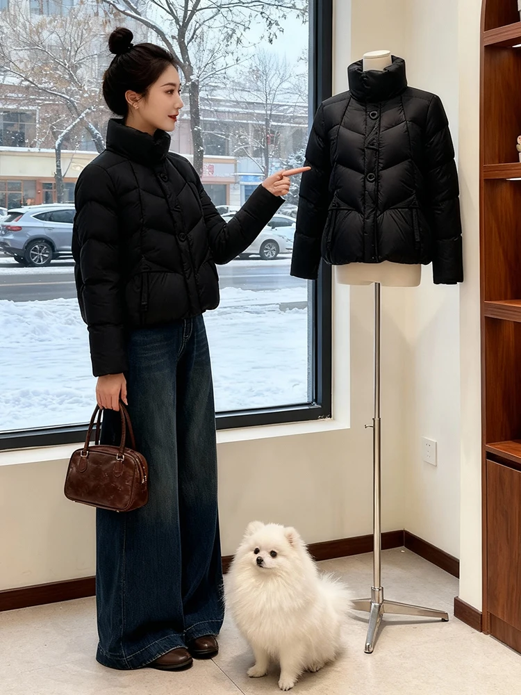 Jaet de algodón Thiened Fce para mujer, abrigo de invierno nuevo Sle de lujo, abrigo coreano holgado para ir al trabajo, fibra de poliéster