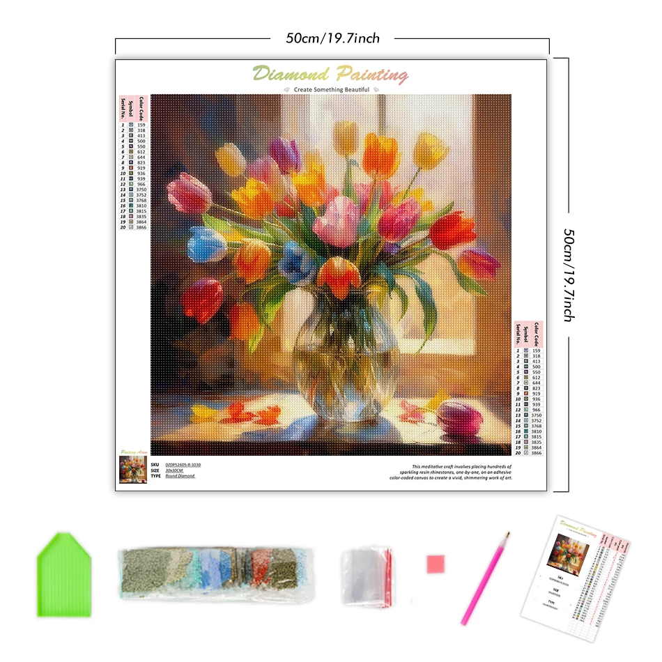 RUOPOTY-Diamond Painting New Arrival,Flowers Vase,Crystal,Full Square Drill,Dimond Art Paintings,Rhinestones, Arts Craft,Diy Kit