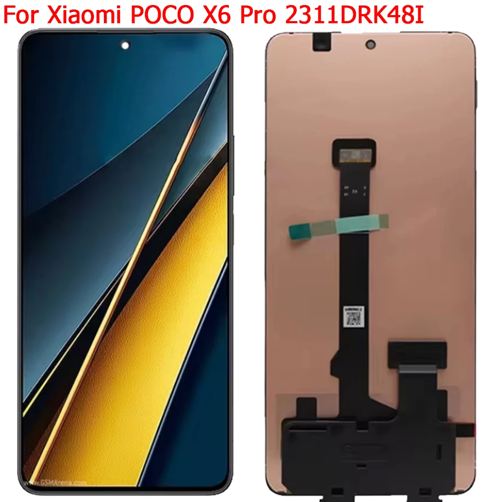 

ЖК-дисплей 6,67 дюйма Poco X6 Pro для Xiaomi Poco X6Pro 2311DRK48G 2311DRK48I, ЖК-дисплей с сенсорным экраном и рамкой, дигитайзер, панель в сборе