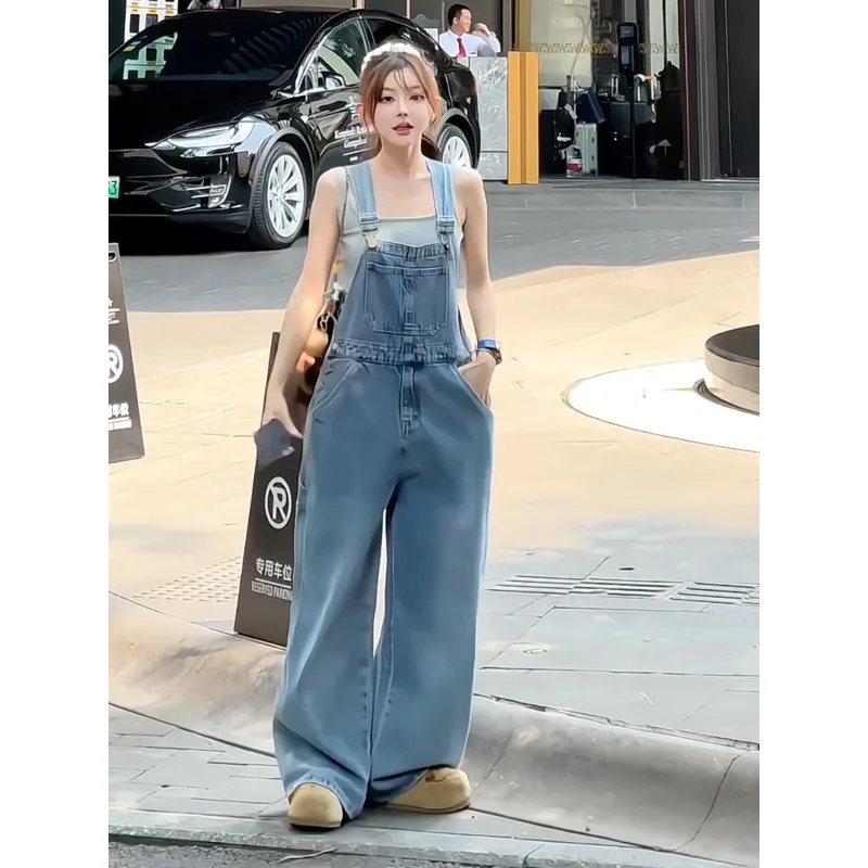 

pantalón mezclilla pantaló n Disney Summer Women's Mickey Mouse Print Denim Overalls, Cute Cartoon Kawaii Loose Wide Leg Pants