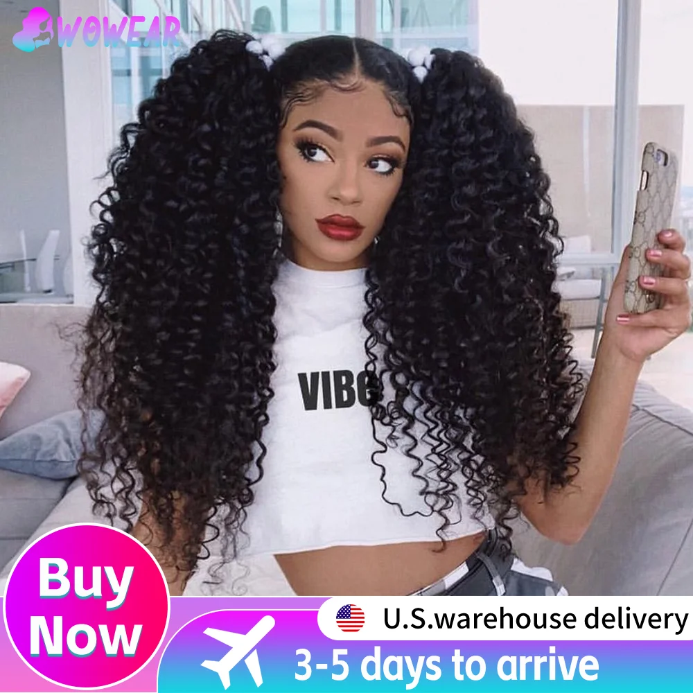 Brazilian Human Hair Wigs for Women Suitable for Skin Tones - Natural Black Deep Wave 13x4 HD Lace Front Wig with Preplucked Hairline, 200 Density Density Hairpiece, Frontal Wig for Dreadlock & Braids Styles