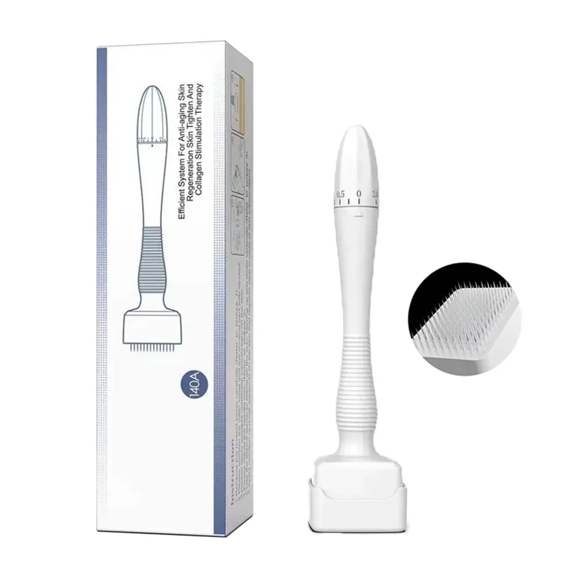 Nieuwe 140A Verstelbare Microneedle Derma Stempel 140 Pins Naalden Derma Stempel Huidverzorging Thuisgebruik Voor Gezicht Schoonheid Persoonlijke verzorging
