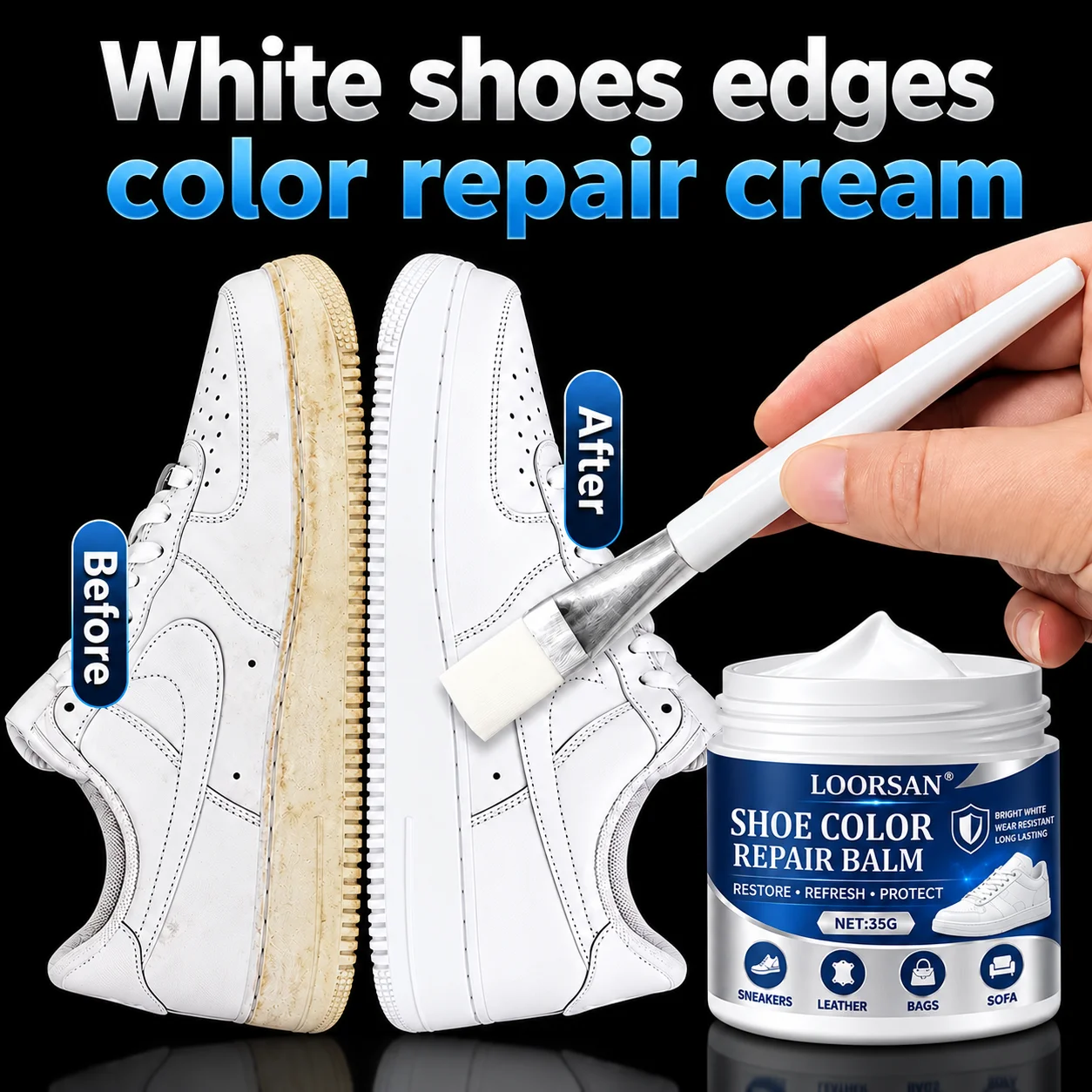 Sole Edge Whitener - LOORSAN White Sneaker Restorer Shoe Edge