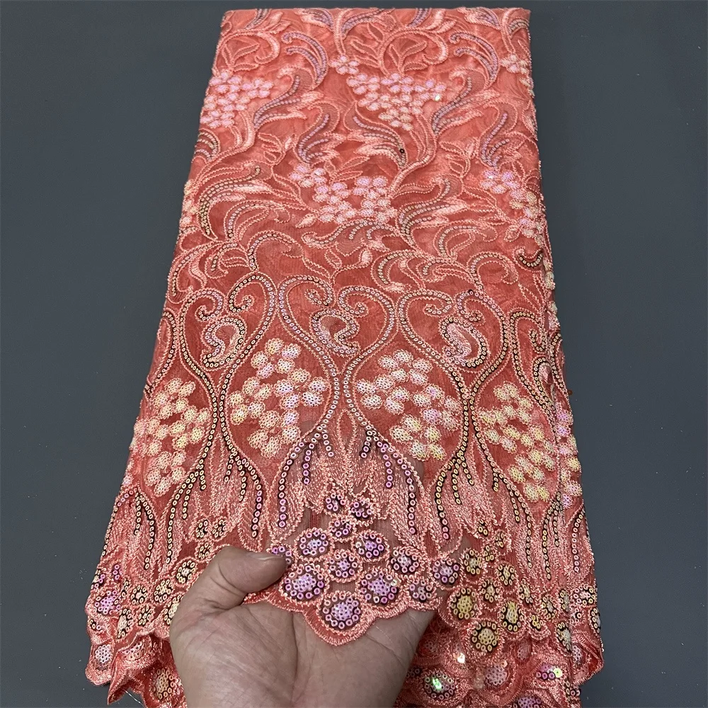 

Premium Nigerian Lace Fabric for Wedding Dress & Bridal Gown - Embroidered Tulle,Soft Cotton Damask,High Quality Material 5Yards