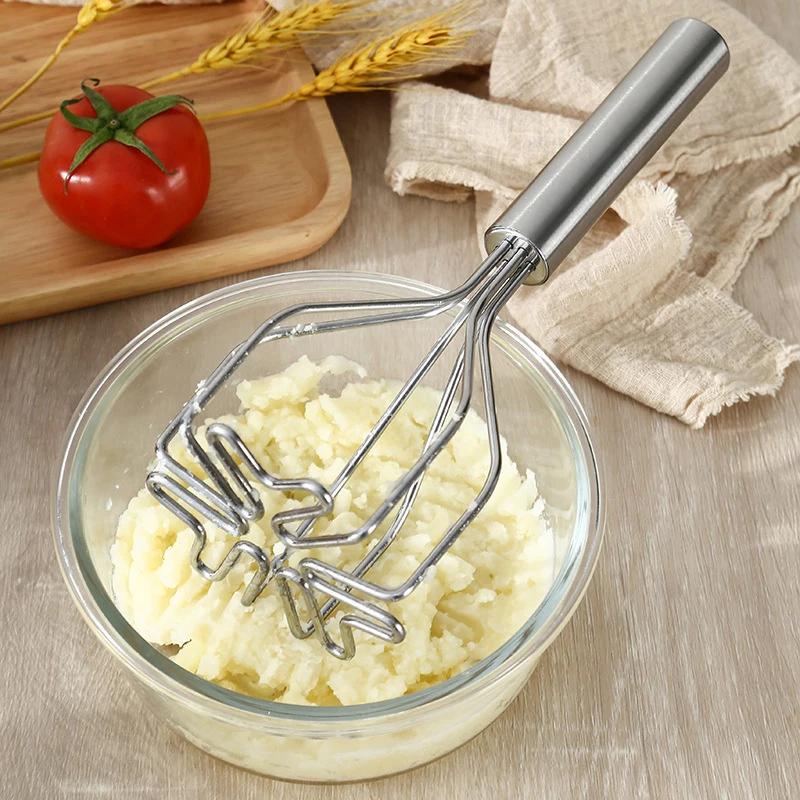 2pcs Kitchen Potato Crusher Tool Stainless Steel Potato Masher Manual Fruit Vegetable Pressure Mud Machine Food Crusher Tool s