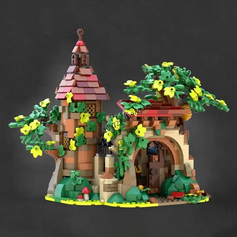 New 1114Pcs Moc Famous Cartoon Series Street View Ruins Enchanted Forest Custom Puzzle Model Diy Creative Idea Toy Birthday Gift