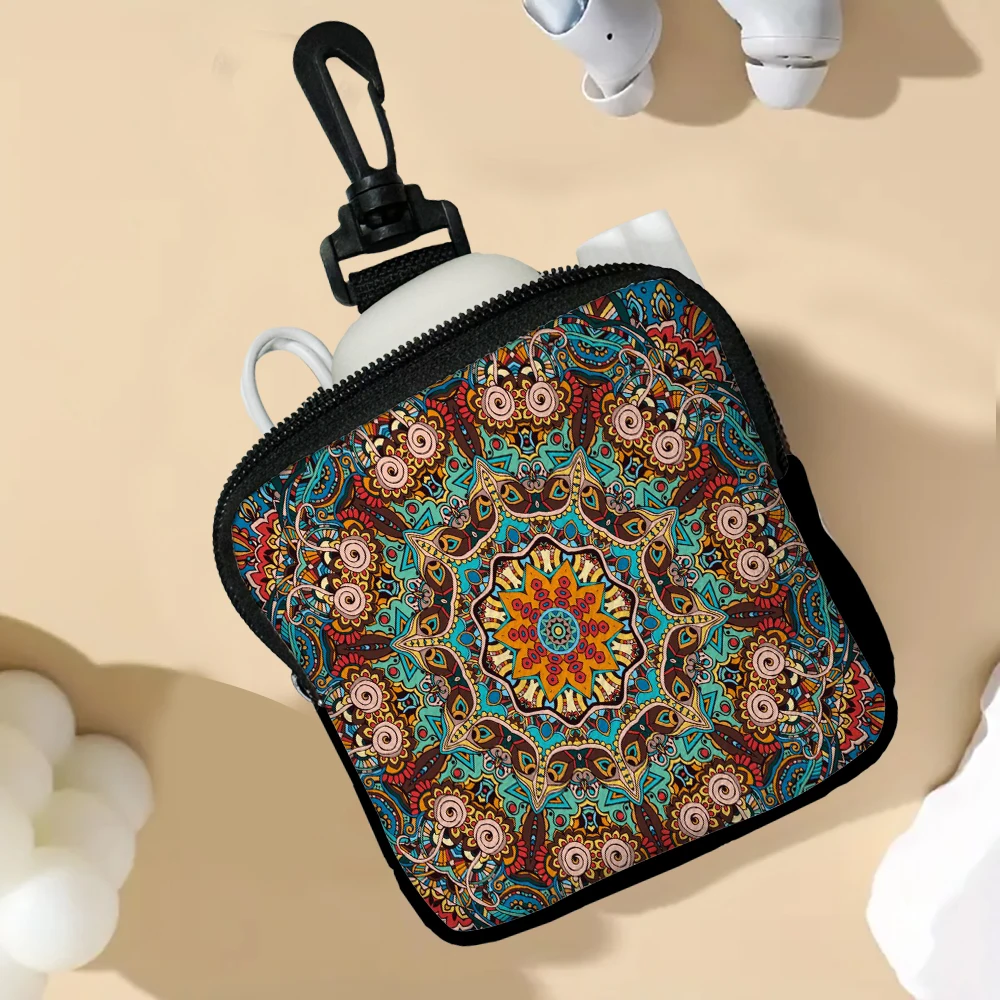 

Auspicious Pattern Unisex Coin Purs Zipper Coin Pouch Fashion Mini Wallet Card Key Holder Women Men 7.2
