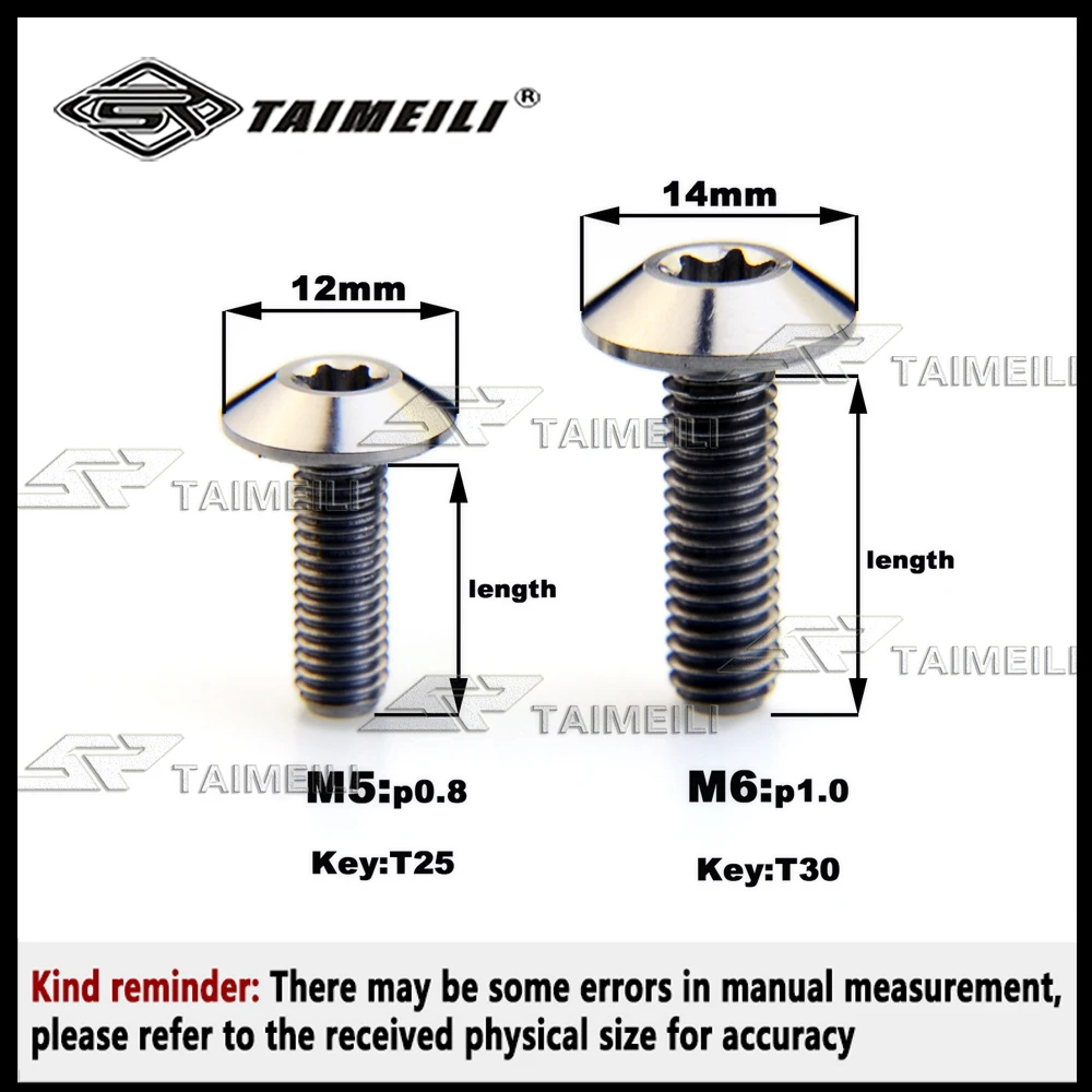 1pcs Titanium alloy umbrella head screw m6 x 12/15/20 motorcycle refitted