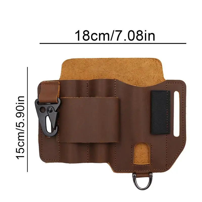 Multitool Leather Sheath Belt Sheath Organizer Pocket Outdoor Storage Tool for Flashlight Knife Pen Screwdriver Car Key for Man