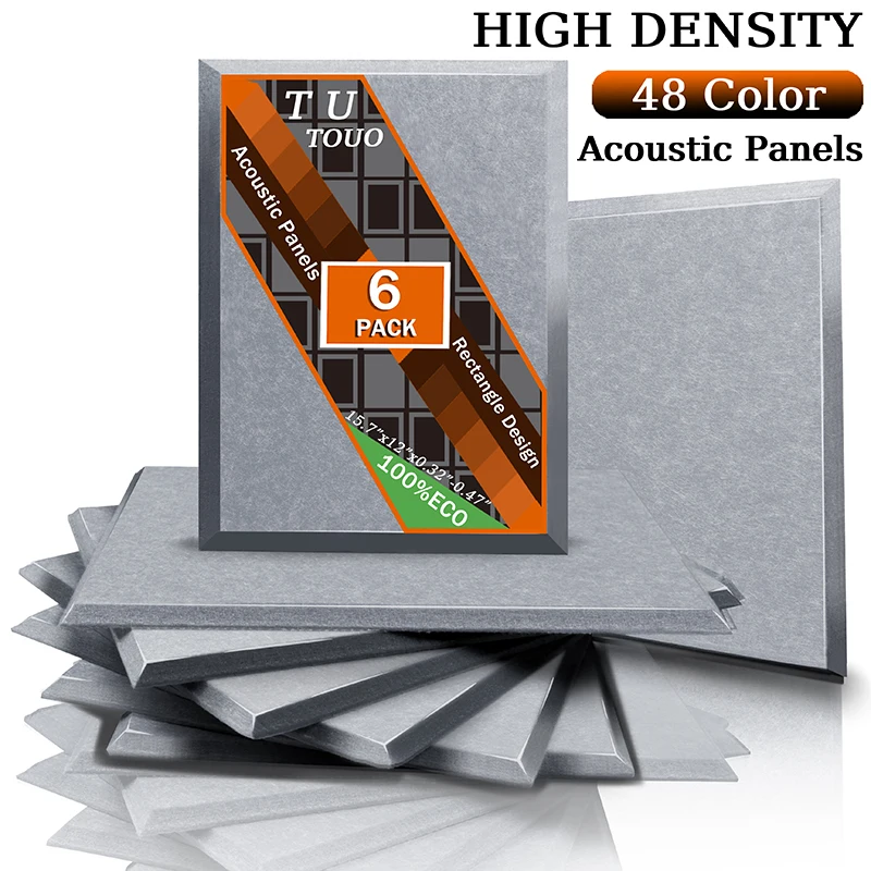 TOUO Sound Absorbing Panel 6pcs High Density Acoustic Panels Studio Acoustic Treatment Ktv Room Isolation Home Accessories