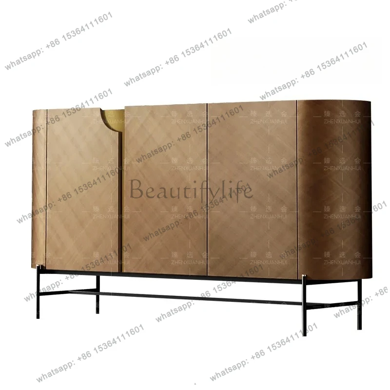 

Italian light luxury dining side cabinet living room wall storage modern high-end entrance villa hotel storage