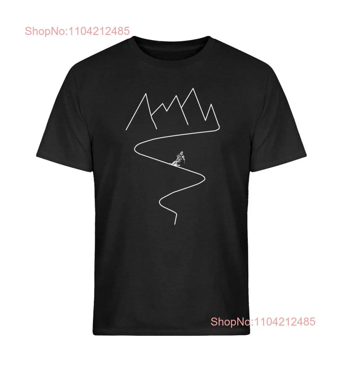 Skier Mountains Ski T Shirt long or short sleeves