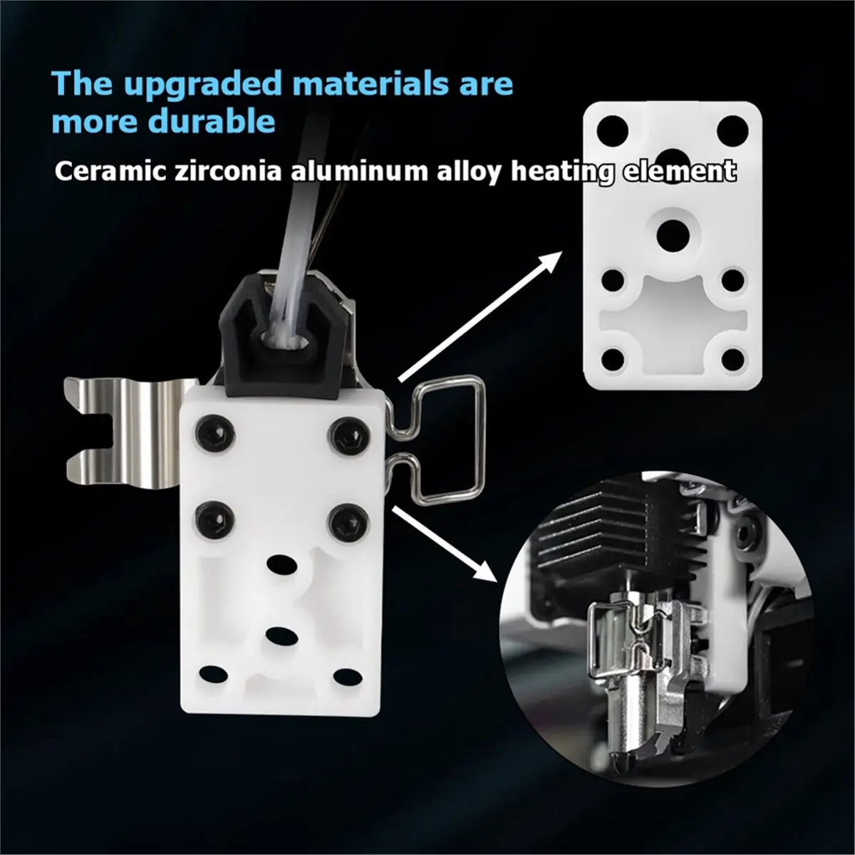 For A1/A1 2nd Gen Ceramic Heating Base Hotend Replacement Part 3D Printer Accessories Replacement Parts