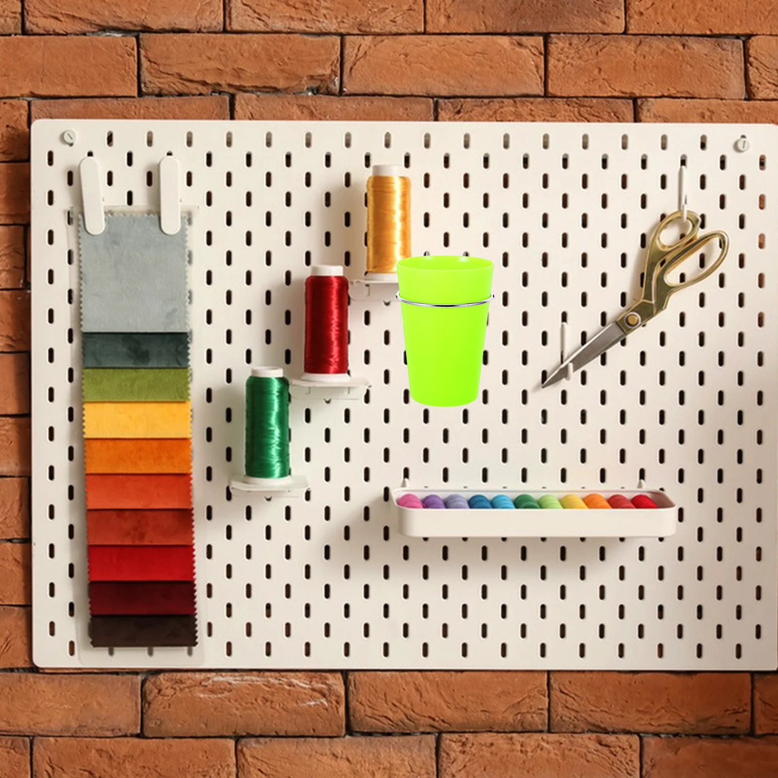 6 قطعة أكواب بيجبورد حامل تخزين بلاستيكي صناديق تنظيم السنانير لأدوات ورشة العمل المرآب عرض Pegboard كماشة حامل #6