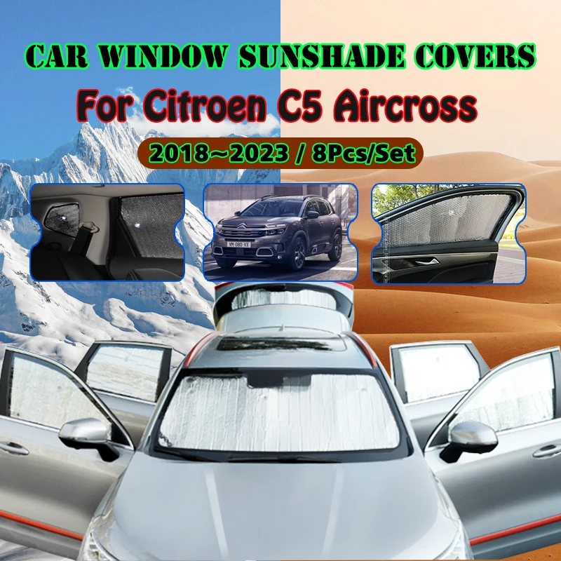 

Full Covers Sunshades For Citroen C5 Aircross 2018~2023 2020 2021 Car Accessories Sun Protection Windshields Side Window Visor