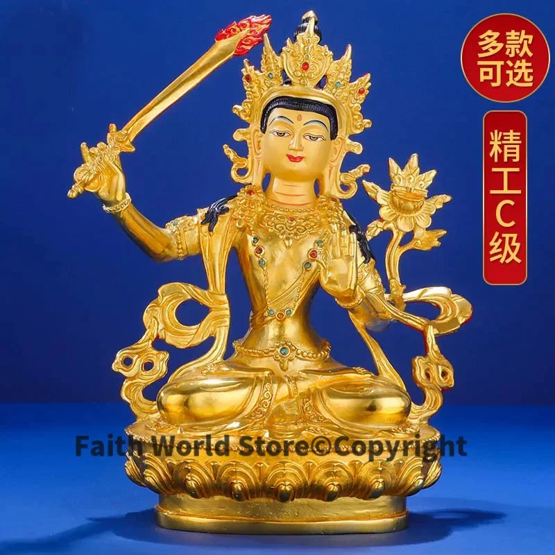 Wholesale Buddha statue # 21CM large Tibet Nepal High grade gilding COPPER Guan yin GREEN WHITE Tara Manjusri goddess Worship