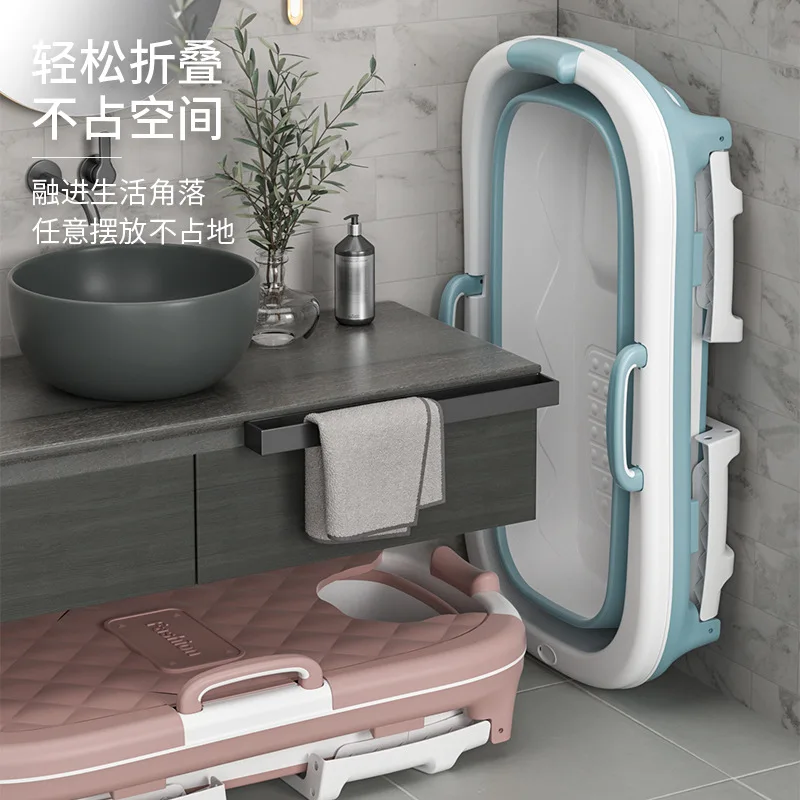 

Popular bath tub Thickened large folding plastic bath bucket Household adults can sit in the bathtub Bath basin manufacturer
