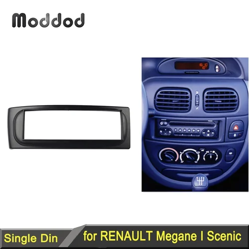 Fascia de Radio 1 Din para RENAULT Megane I 1996-2002 Scenic 1996-2003 GPS DVD estéreo Panel montaje en tablero instalación Kit de molduras marco