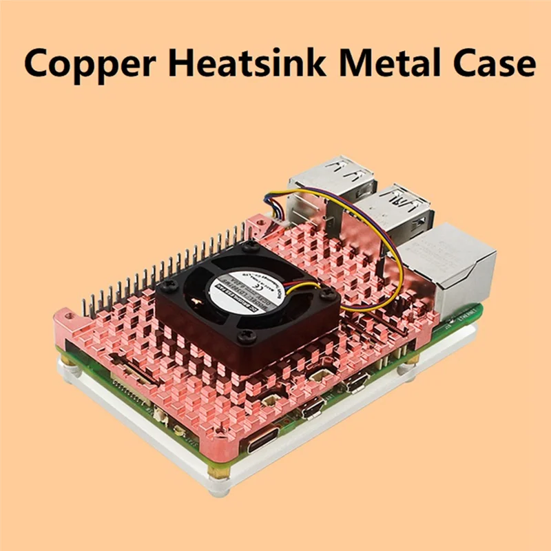 Dapat Diandalkan untuk Raspberry Pi 5 Casing Logam Heatsink Tembaga Penutup Tembaga Cangkang Pendingin Pasif untuk Raspberry Pi 5 5B
