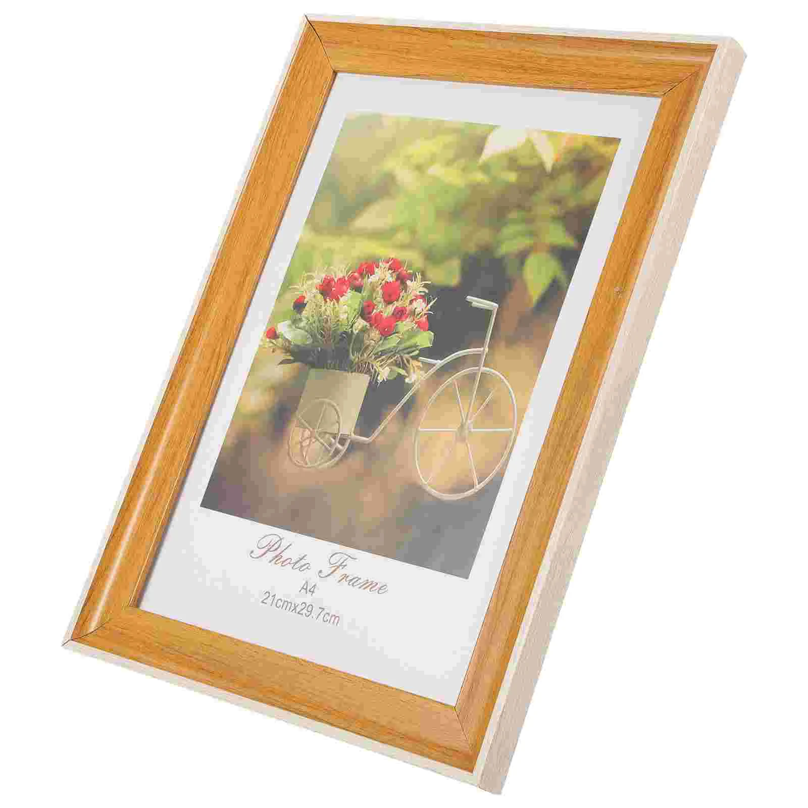 Wooden Photo Frame Elegant Desktop Picture Container Reasonable Structure Daily Life