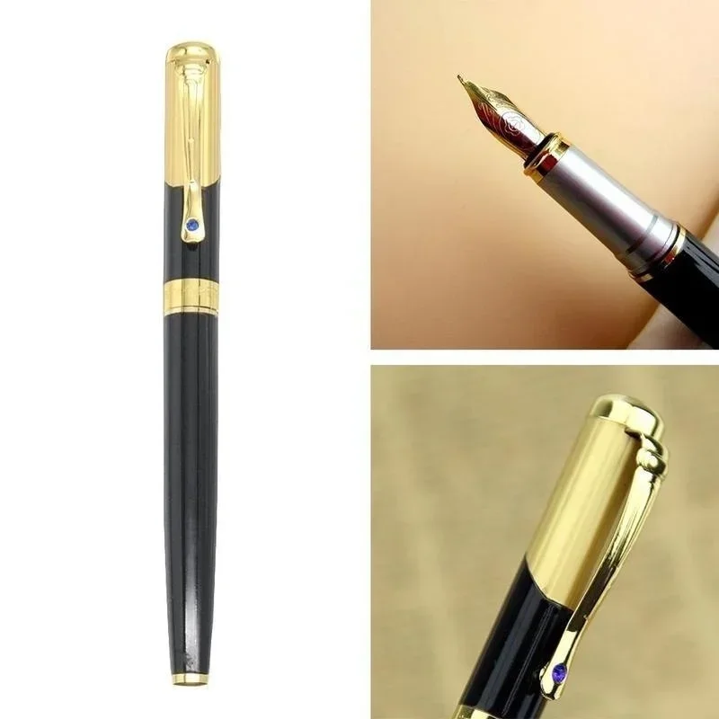 

Luxury Brand Silver Stainless 91 Fountain Pen Steel Fountain Pen Medium School Office Name Ink Pens Gift Stationery