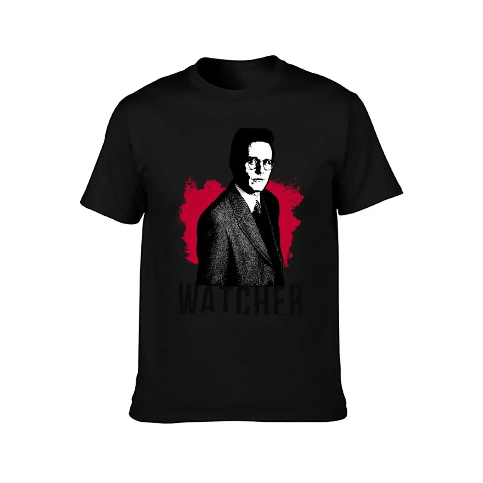 Giles the Watcher - Red with Black Text (BtVS) T-Shirt graphics blacks anime figures black t-shirts for men