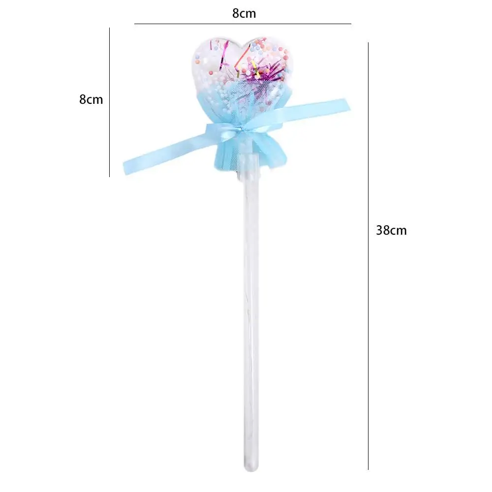 Heart Cheering Stick Fairy Flashing Wands Novelty Kids Toy Glow Stick LED Magic Fairy Stick Light-up Magic Ball Wand Rave Toy