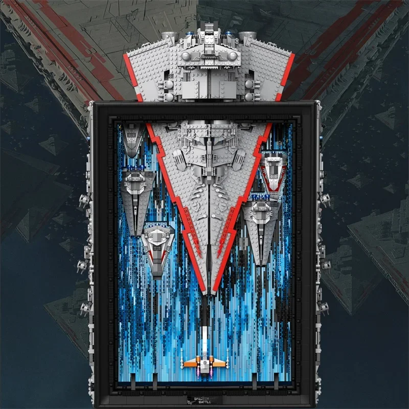 Movie Star Revenge Art Drawings MOC 99007 Aircraft Carrier Spaceship Model Set 5964PCS Building Blocks Gifts For Boys Adults