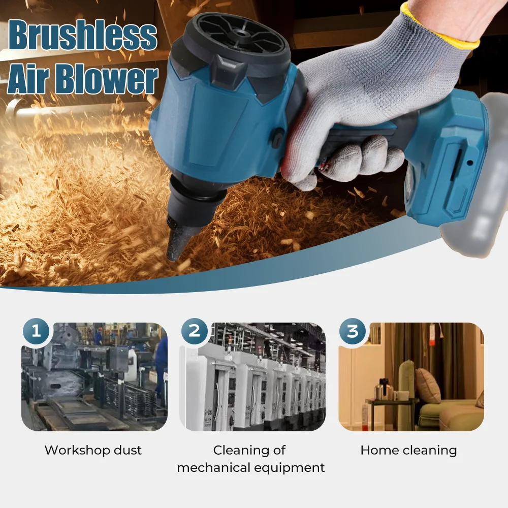 Rechargeable Air Dust Machine Lithium Electric Cordless Inflator Cleanner Dusts Blowing Fan Fit For Makita 18V Battery