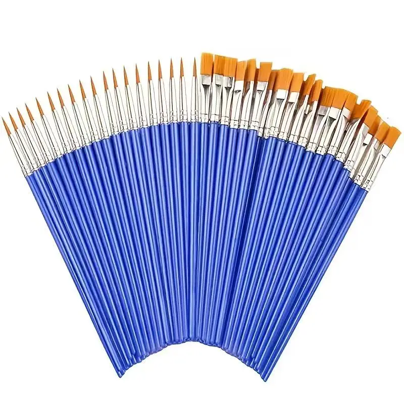 10Pcs Multifunctional Paint Brushes Set Watercolor Acrylic Oil Painting Drawing Brush for Kids Adults Art Craft Supplies