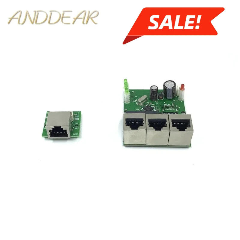 OEM factory direct mini fast 10 / 100mbps 3-port Ethernet network lan hub switch board