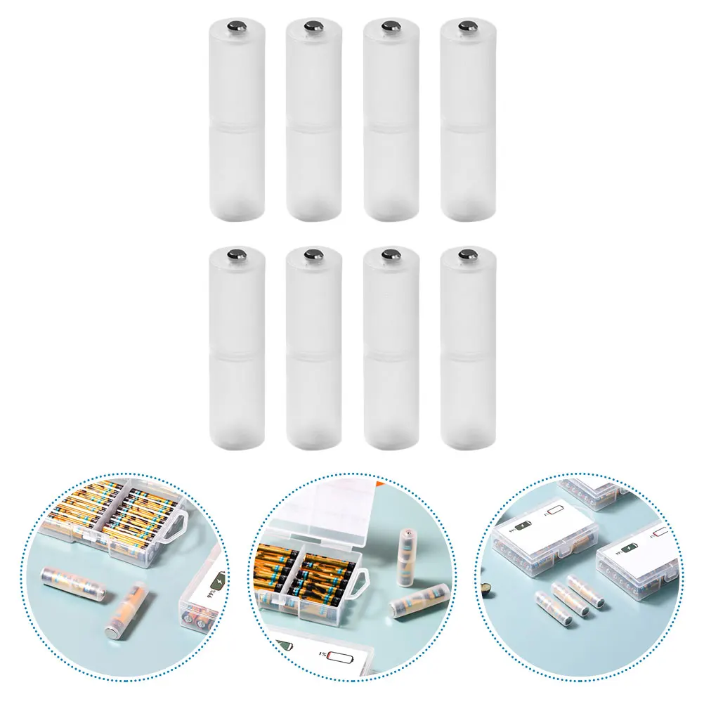 

8Pcs Converter PP Material Small Size Durable Storage Case for AAA AA Organizer with Strong Toughness