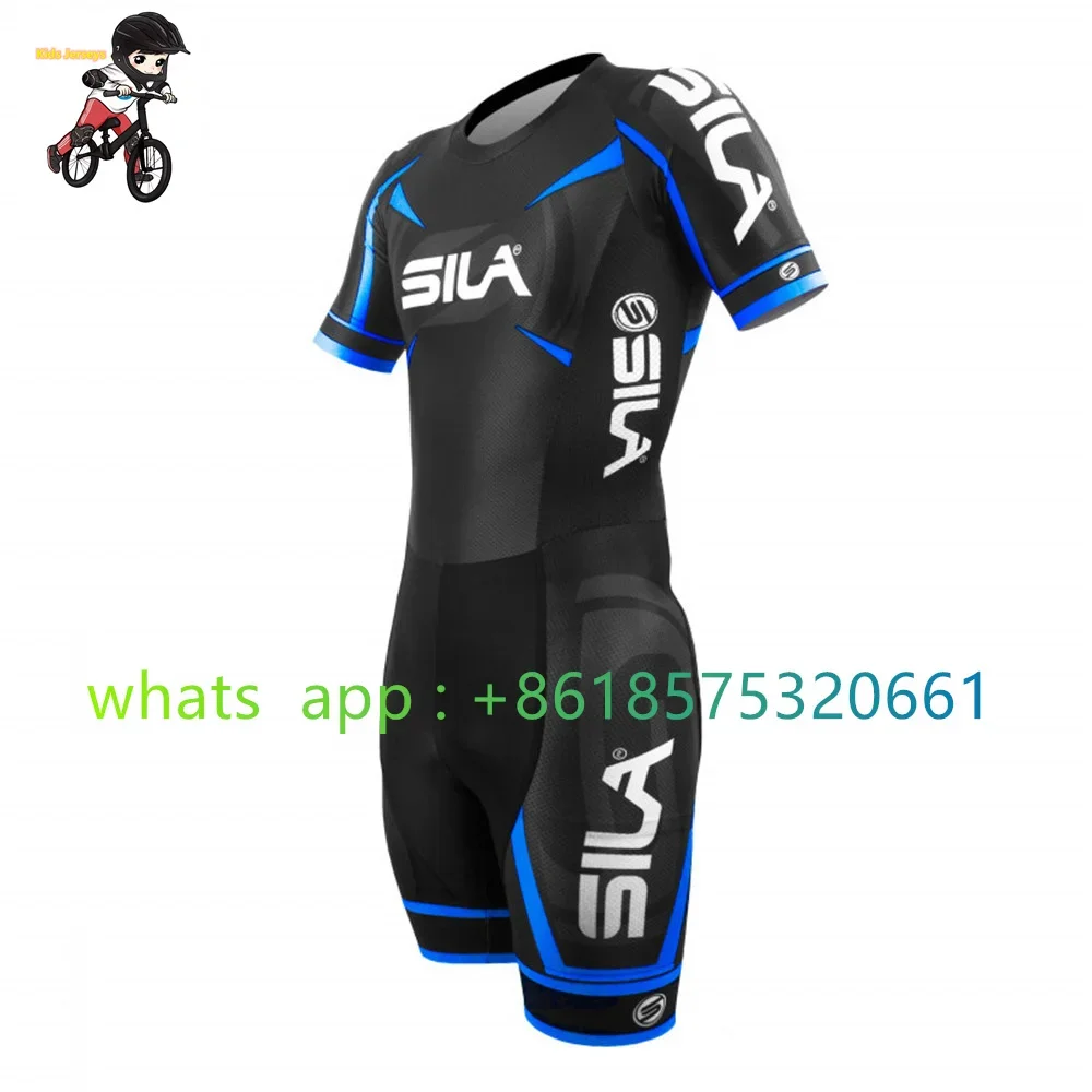 Sila Kids Cycling Skating Suit Inline Skate Speed Skating Short Sleeve Racing Set Ciclismo Children\'s Fast Skating Clothing 2023