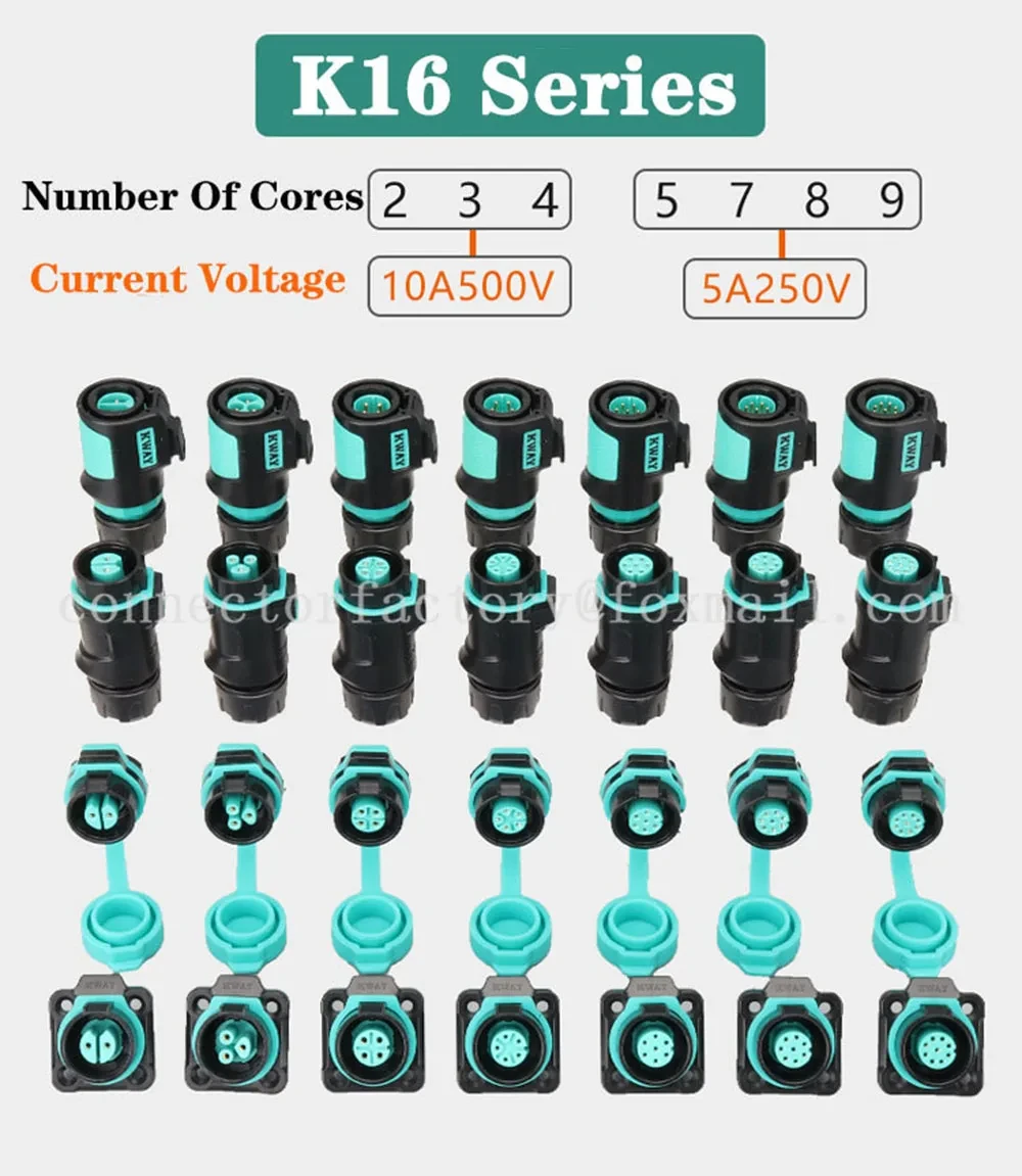 

K16 aviation plug socket 2-3-4 core 5-7-8-9 pin power circular socket quick connector waterproof IP68 circuit parts