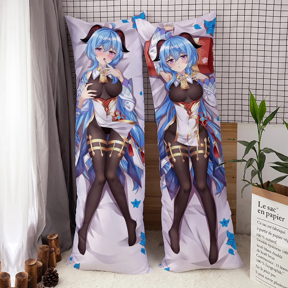 Anime Dakimakura Game Genshin Impact Ganyu Hugging Body Throw Cushion Pillow Cover Double-Sided Print Life-size Pillow Case