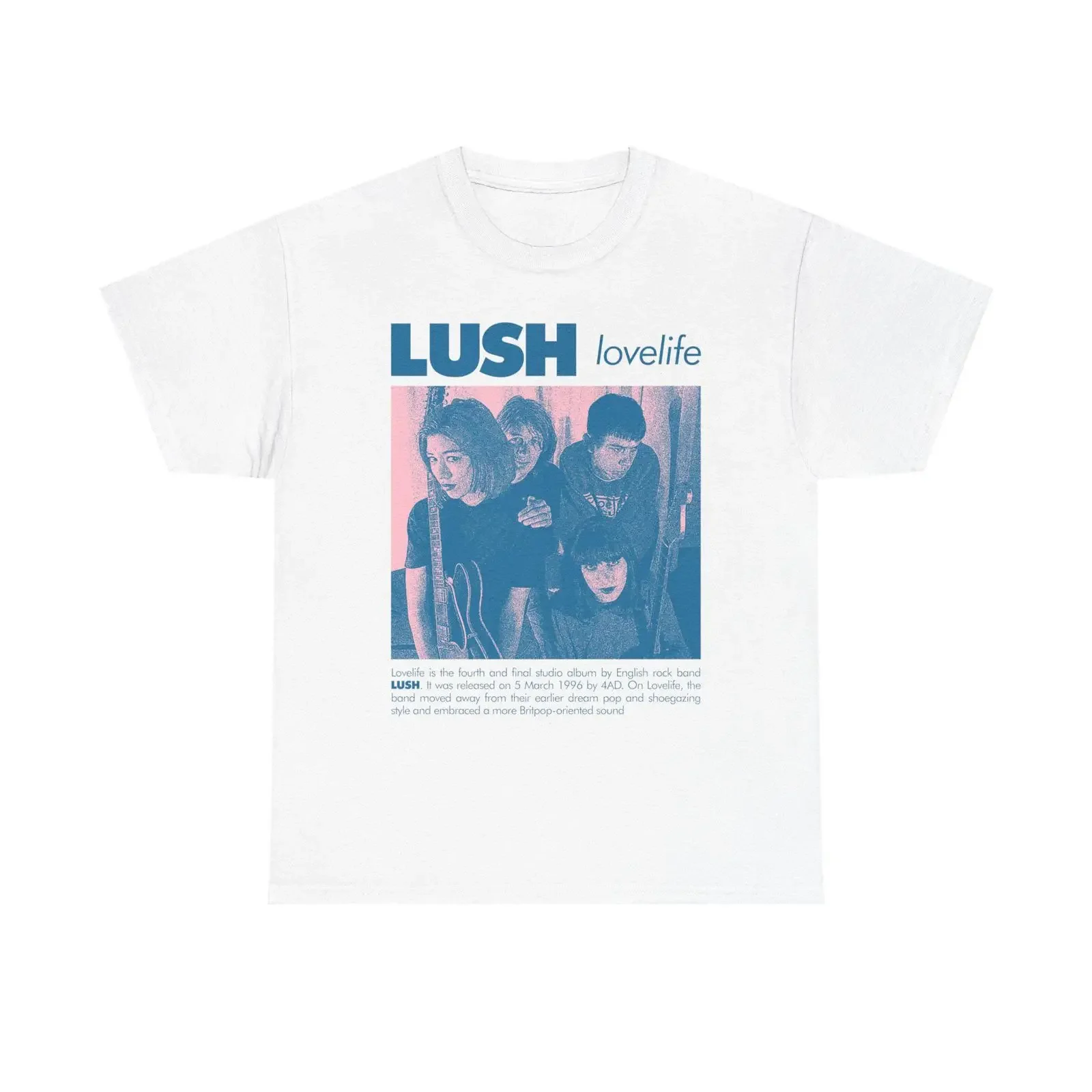 LUSH Band Fanart T shirt Noisepop Indierock Shoegaze vintage Washed Casual graphic designer clothes fashion