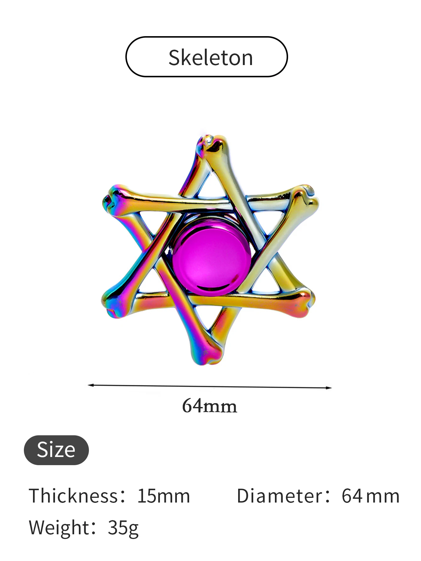 사무실 스트레스 완화 및 엔터테인먼트를 위한 다채로운 아연 합금 Fidget Spinner 장난감 휴대용 핸드헬드 스피닝 탑