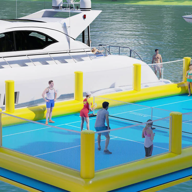 Factory Custom 18x9x2.2m Inflatable Floating Pickleball Court PVC UV‑Protection CE Certified For Yacht Water Sport Use