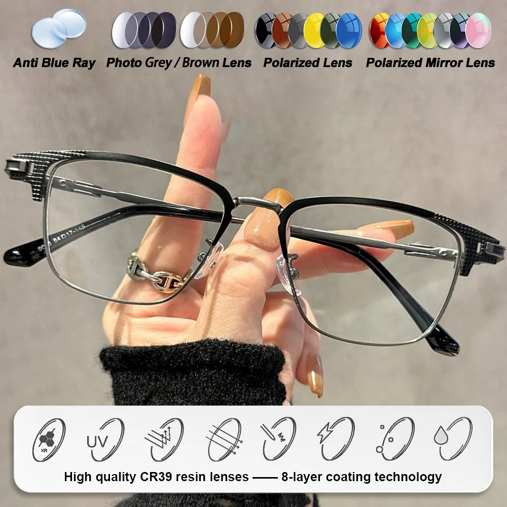 CLLOIO ريترو النساء الحاجب إطار قصر النظر وصفة طبية نظارات للقراءة مستطيل الضوء الأزرق تصفية النظارات البصرية التقدمية #2